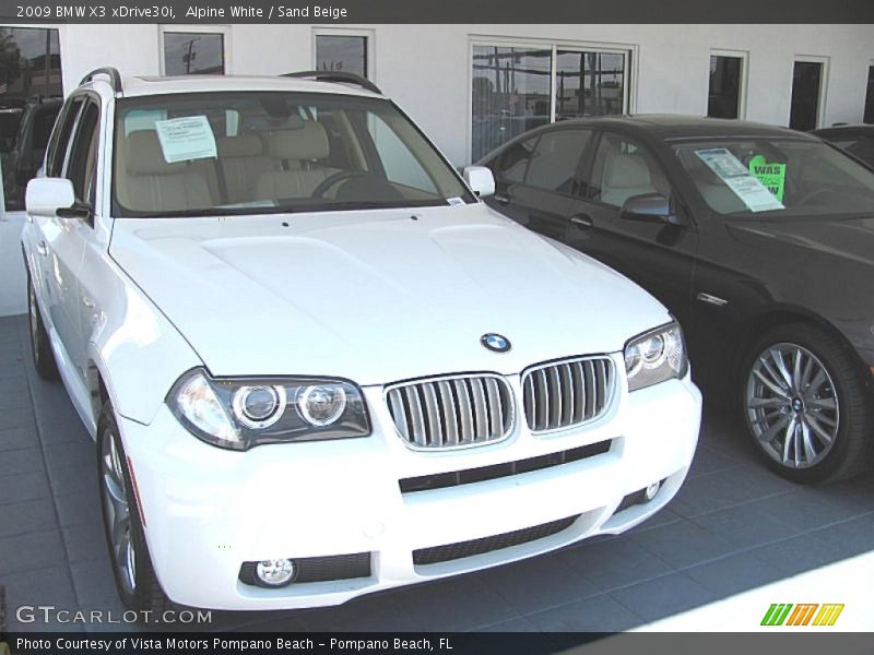 Alpine White / Sand Beige 2009 BMW X3 xDrive30i