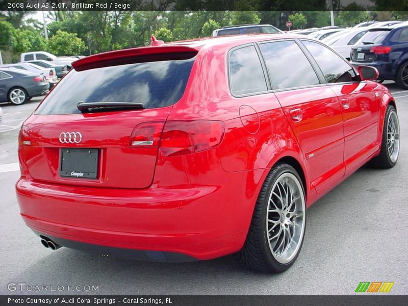 Brilliant Red / Beige 2008 Audi A3 2.0T