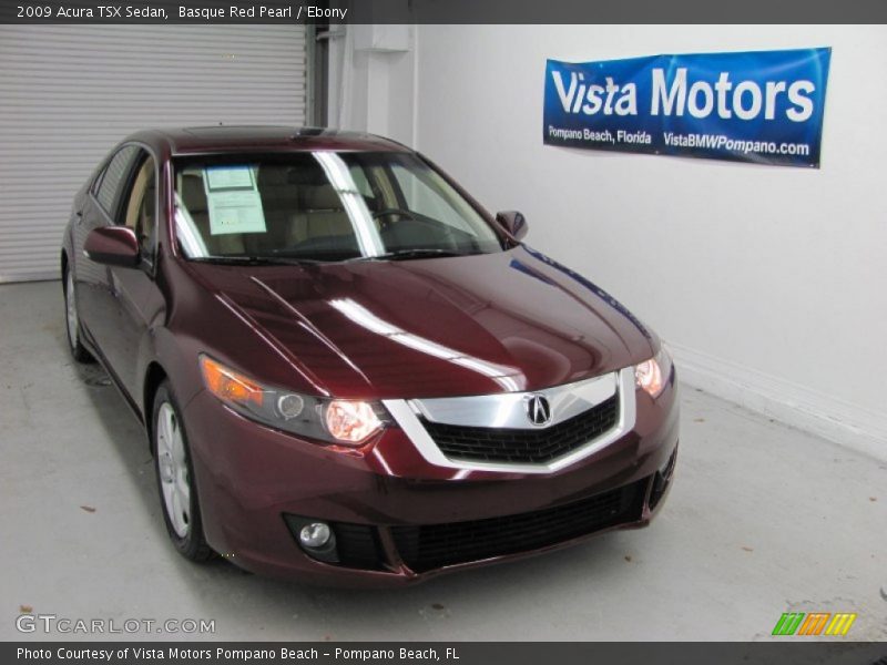 Basque Red Pearl / Ebony 2009 Acura TSX Sedan