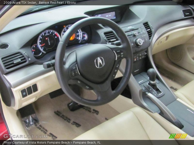 Basque Red Pearl / Ebony 2009 Acura TSX Sedan