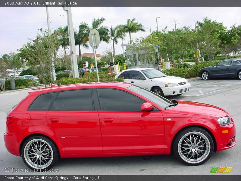 Brilliant Red / Beige 2008 Audi A3 2.0T