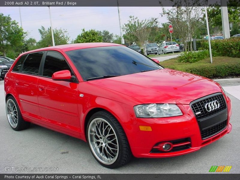 Brilliant Red / Beige 2008 Audi A3 2.0T