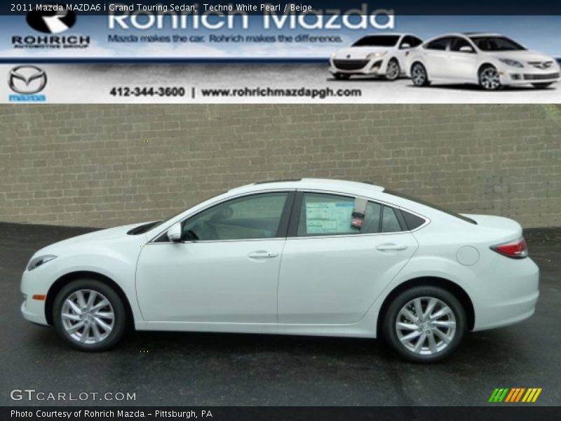 Techno White Pearl / Beige 2011 Mazda MAZDA6 i Grand Touring Sedan