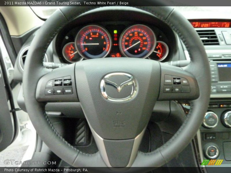 Techno White Pearl / Beige 2011 Mazda MAZDA6 i Grand Touring Sedan
