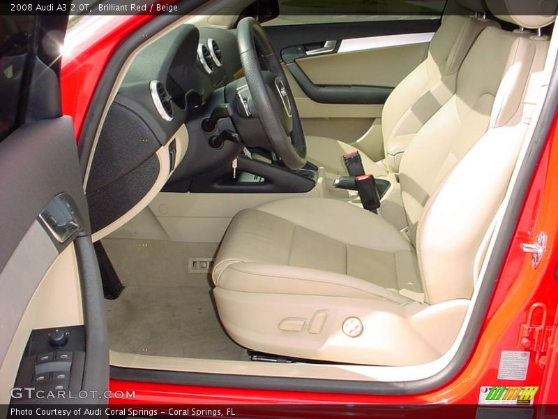 Brilliant Red / Beige 2008 Audi A3 2.0T