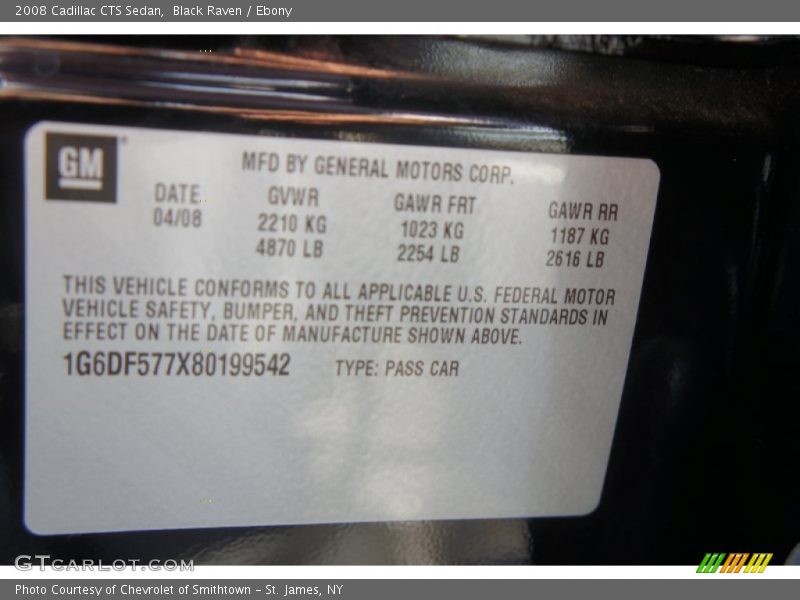 Black Raven / Ebony 2008 Cadillac CTS Sedan