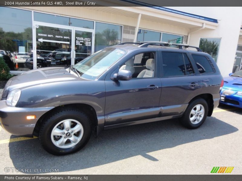 Steel Blue / Gray 2004 Hyundai Santa Fe GLS 4WD