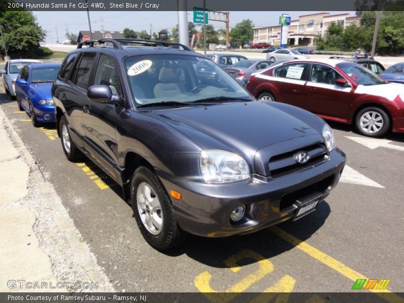 Steel Blue / Gray 2004 Hyundai Santa Fe GLS 4WD