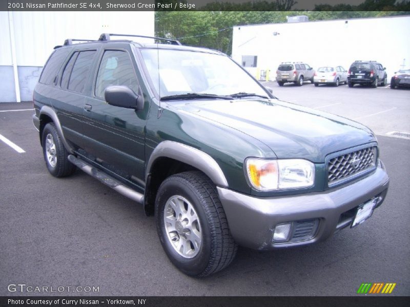 Sherwood Green Pearl / Beige 2001 Nissan Pathfinder SE 4x4