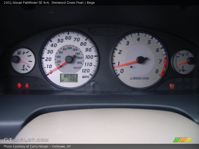 Sherwood Green Pearl / Beige 2001 Nissan Pathfinder SE 4x4