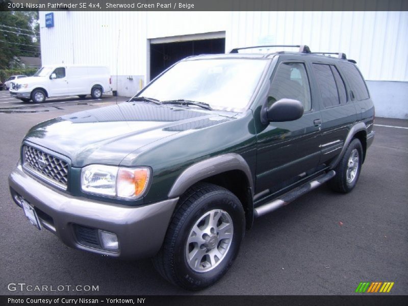 Sherwood Green Pearl / Beige 2001 Nissan Pathfinder SE 4x4