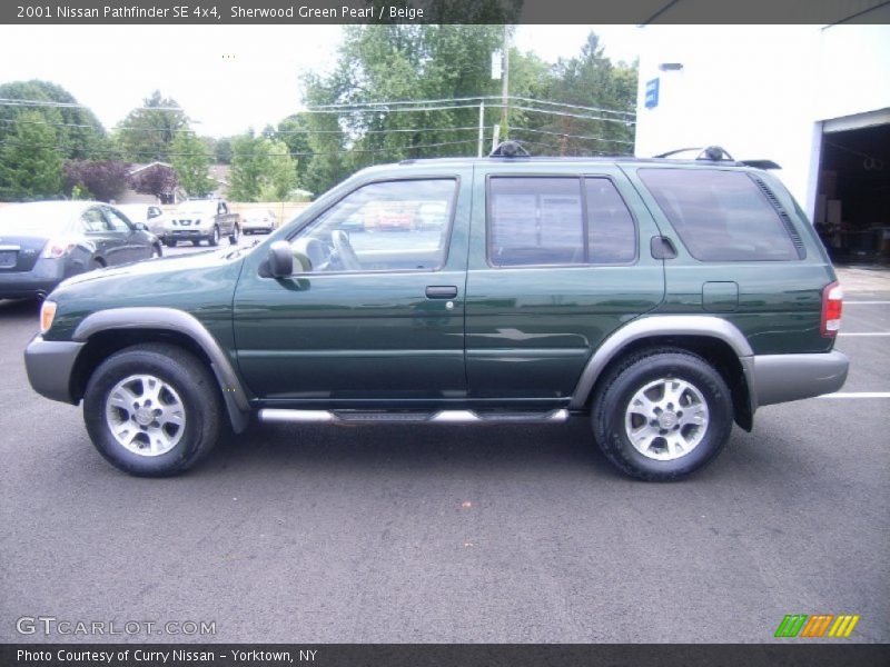Sherwood Green Pearl / Beige 2001 Nissan Pathfinder SE 4x4