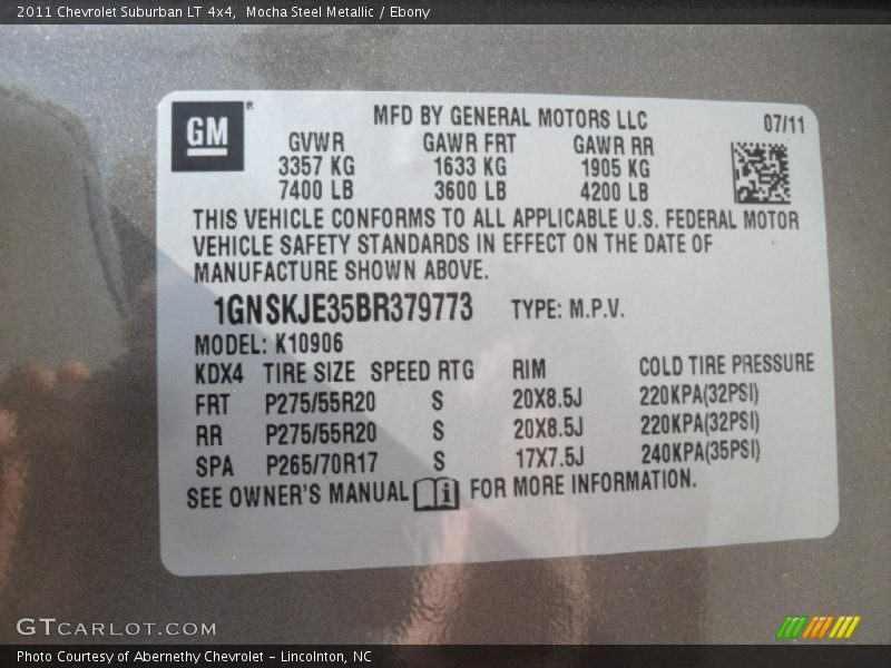 Mocha Steel Metallic / Ebony 2011 Chevrolet Suburban LT 4x4