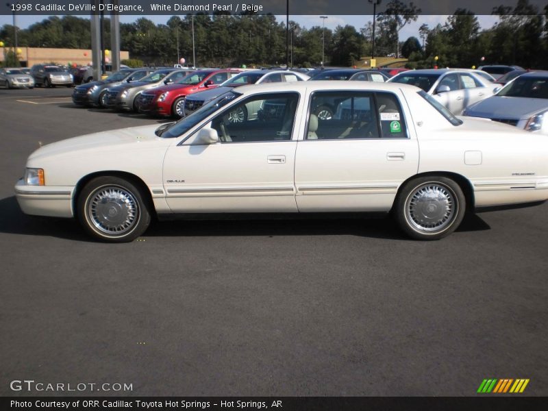 White Diamond Pearl / Beige 1998 Cadillac DeVille D'Elegance