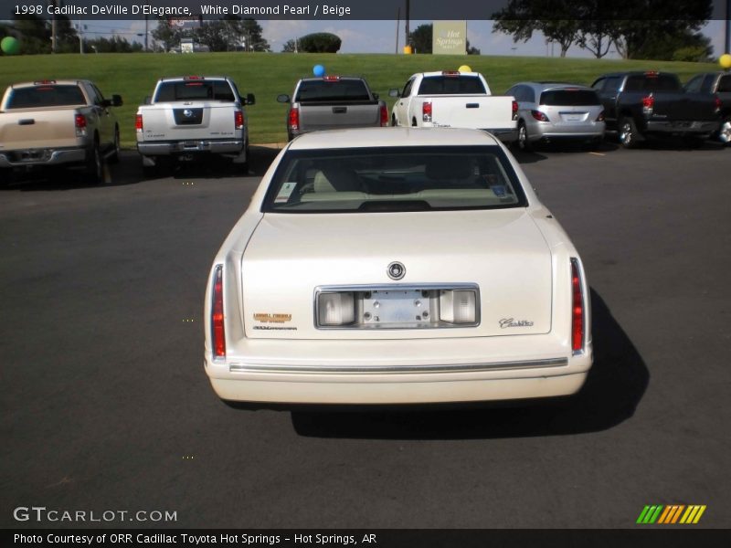 White Diamond Pearl / Beige 1998 Cadillac DeVille D'Elegance