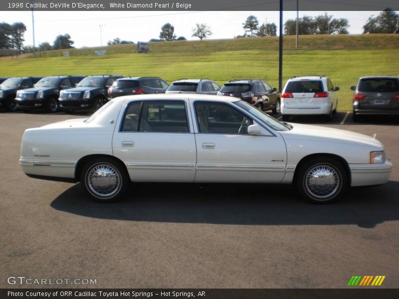 White Diamond Pearl / Beige 1998 Cadillac DeVille D'Elegance