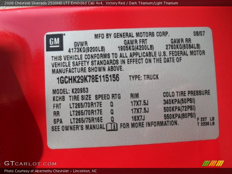 Victory Red / Dark Titanium/Light Titanium 2008 Chevrolet Silverado 2500HD LTZ Extended Cab 4x4