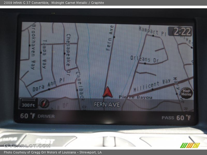 Navigation of 2009 G 37 Convertible