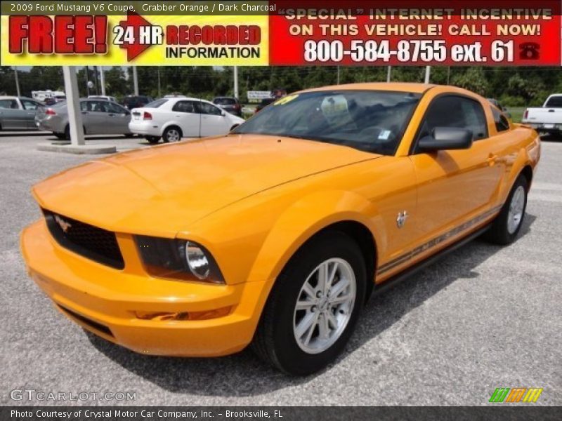 Grabber Orange / Dark Charcoal 2009 Ford Mustang V6 Coupe