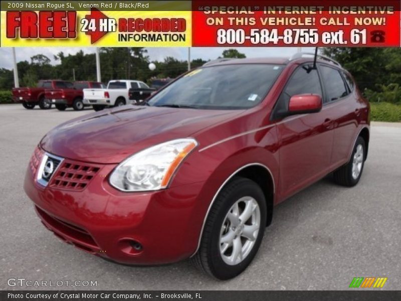 Venom Red / Black/Red 2009 Nissan Rogue SL