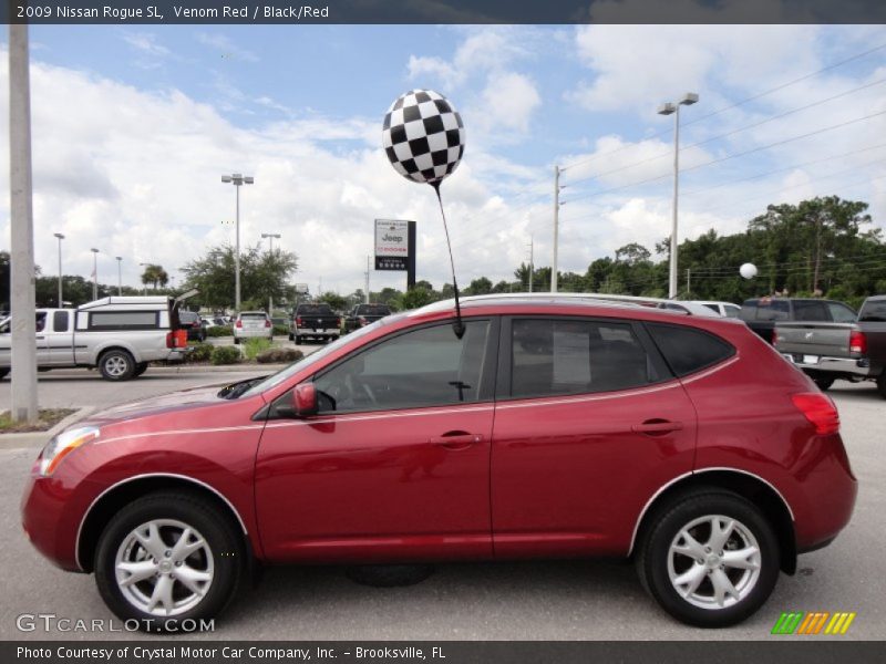 Venom Red / Black/Red 2009 Nissan Rogue SL