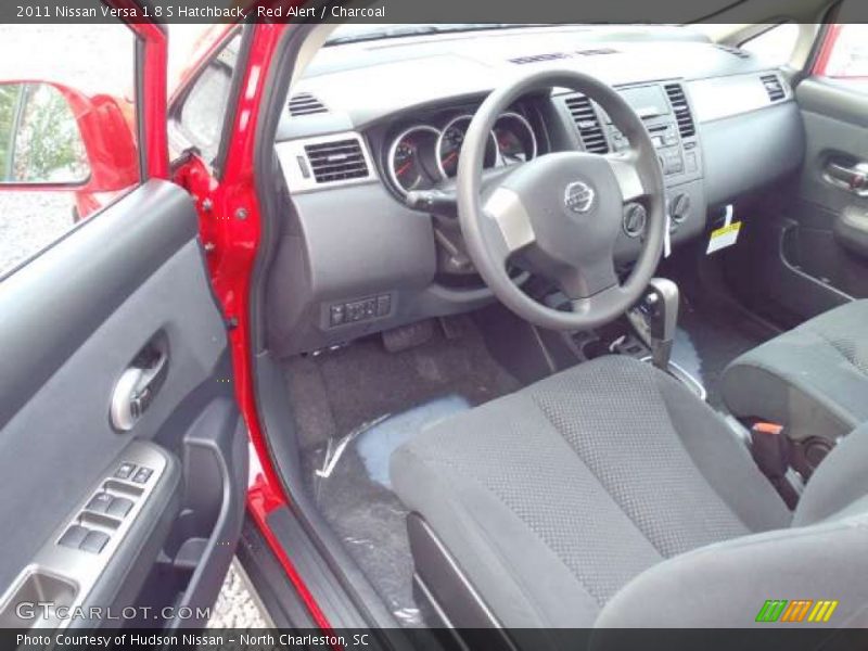 Red Alert / Charcoal 2011 Nissan Versa 1.8 S Hatchback