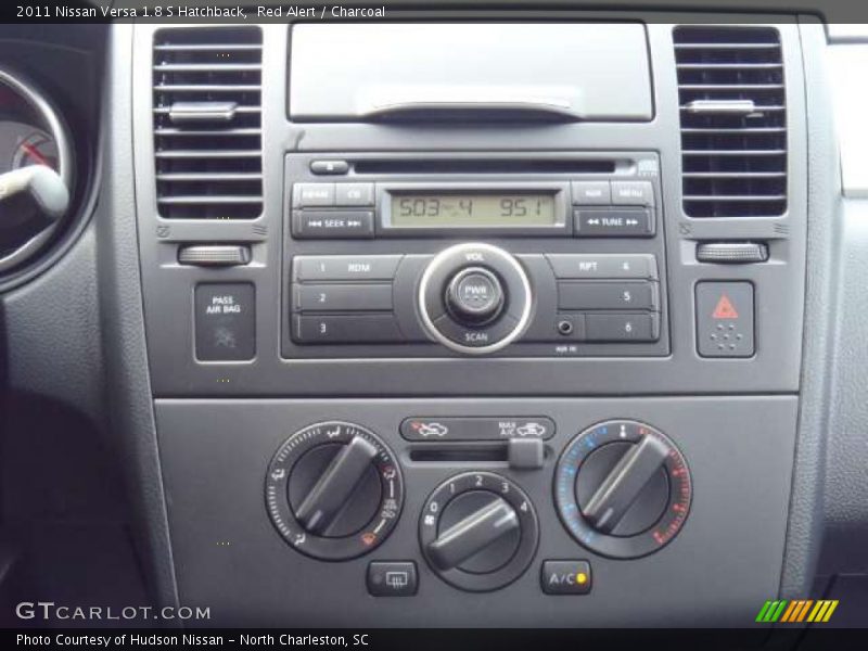 Red Alert / Charcoal 2011 Nissan Versa 1.8 S Hatchback