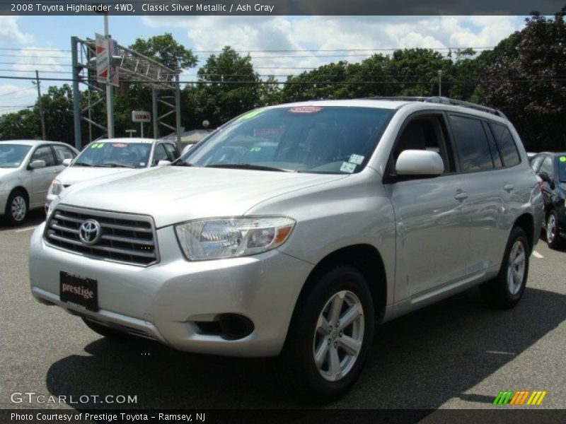 Classic Silver Metallic / Ash Gray 2008 Toyota Highlander 4WD