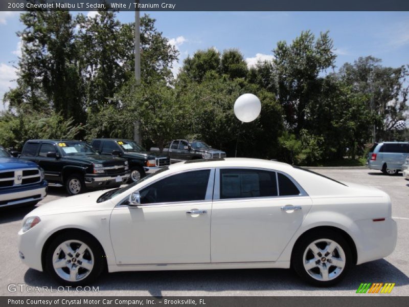 White / Titanium Gray 2008 Chevrolet Malibu LT Sedan