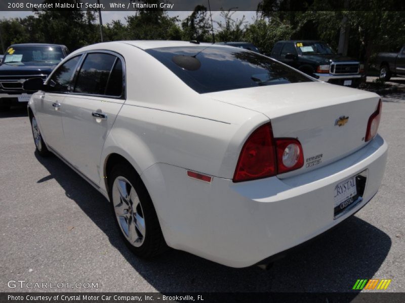 White / Titanium Gray 2008 Chevrolet Malibu LT Sedan