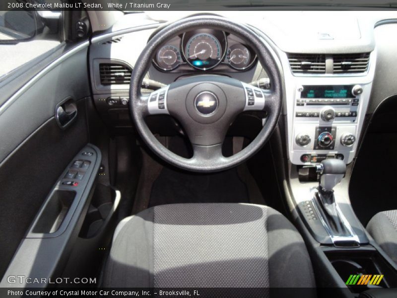 White / Titanium Gray 2008 Chevrolet Malibu LT Sedan