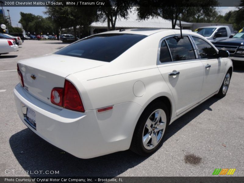 White / Titanium Gray 2008 Chevrolet Malibu LT Sedan