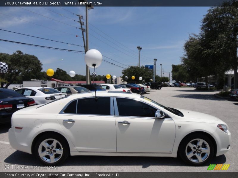 White / Titanium Gray 2008 Chevrolet Malibu LT Sedan