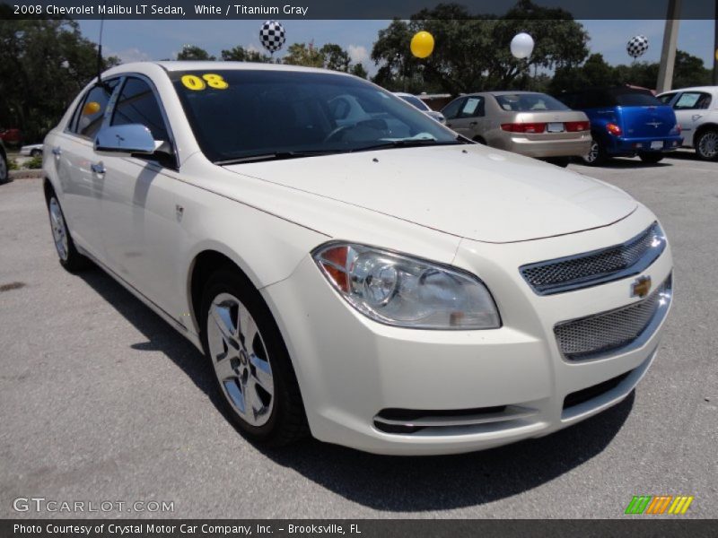 White / Titanium Gray 2008 Chevrolet Malibu LT Sedan