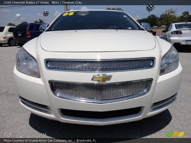 White / Titanium Gray 2008 Chevrolet Malibu LT Sedan