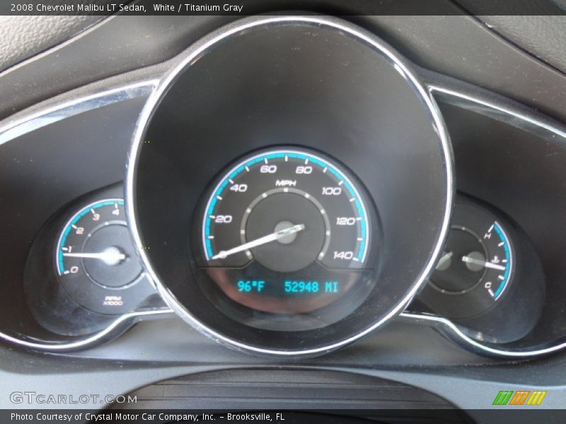 White / Titanium Gray 2008 Chevrolet Malibu LT Sedan