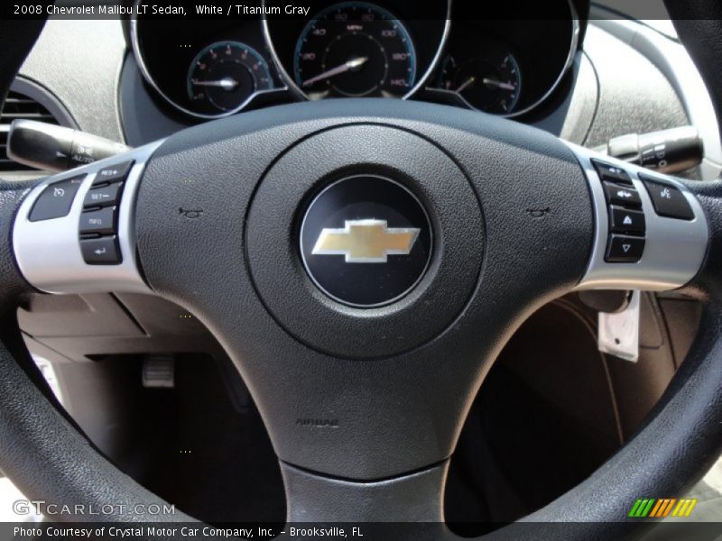 White / Titanium Gray 2008 Chevrolet Malibu LT Sedan