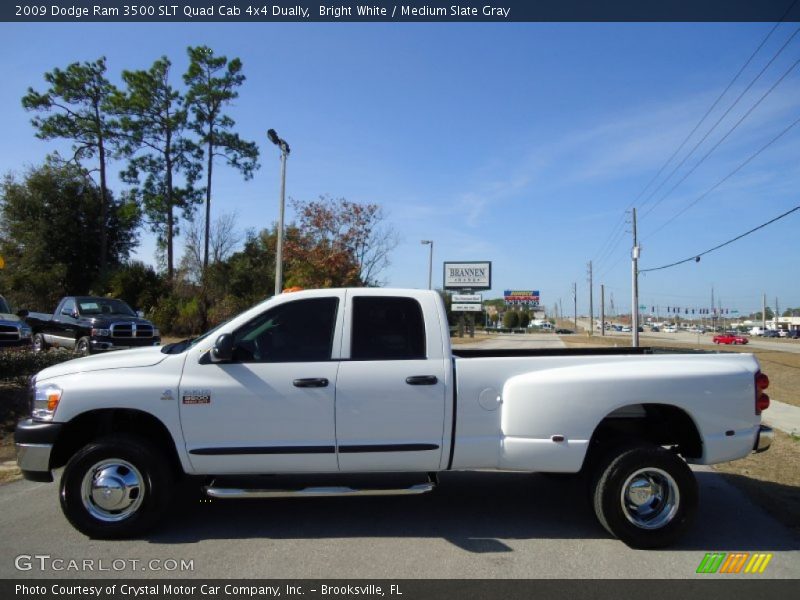 Bright White / Medium Slate Gray 2009 Dodge Ram 3500 SLT Quad Cab 4x4 Dually