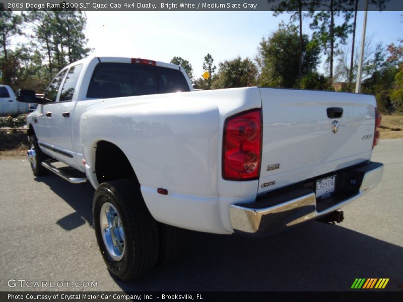 Bright White / Medium Slate Gray 2009 Dodge Ram 3500 SLT Quad Cab 4x4 Dually