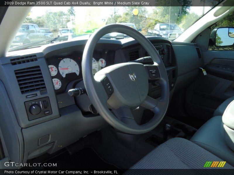 Bright White / Medium Slate Gray 2009 Dodge Ram 3500 SLT Quad Cab 4x4 Dually