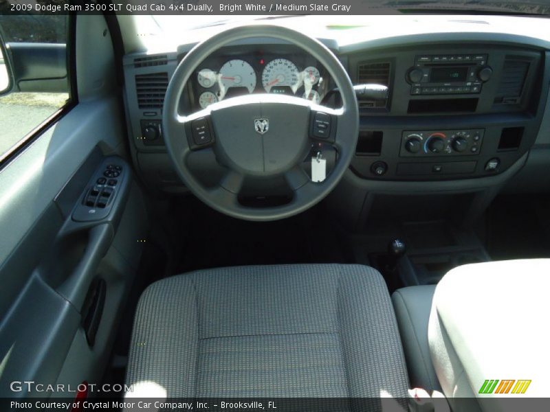 Bright White / Medium Slate Gray 2009 Dodge Ram 3500 SLT Quad Cab 4x4 Dually