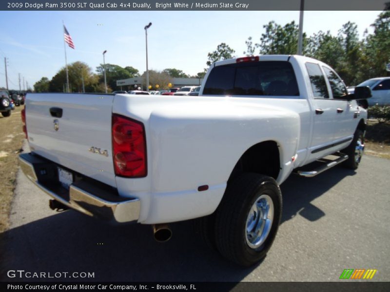Bright White / Medium Slate Gray 2009 Dodge Ram 3500 SLT Quad Cab 4x4 Dually