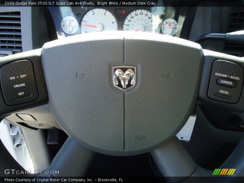 Bright White / Medium Slate Gray 2009 Dodge Ram 3500 SLT Quad Cab 4x4 Dually
