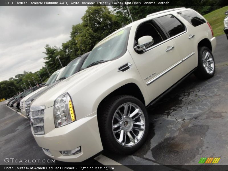 White Diamond Tricoat / Cocoa/Light Linen Tehama Leather 2011 Cadillac Escalade Platinum AWD