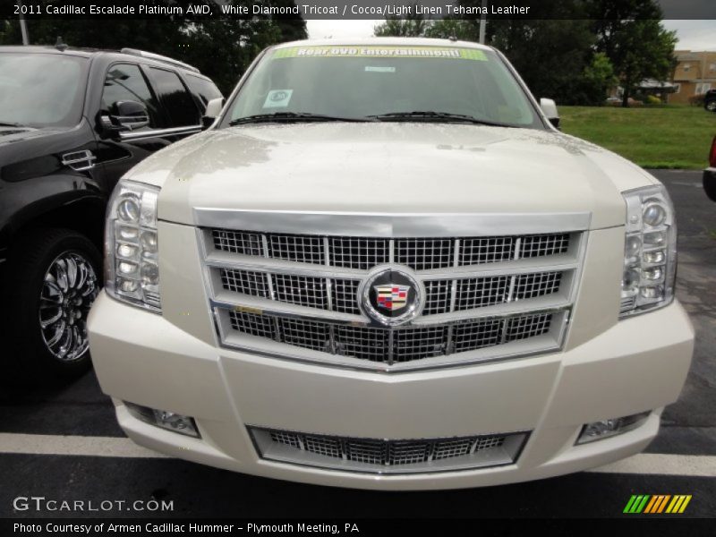 White Diamond Tricoat / Cocoa/Light Linen Tehama Leather 2011 Cadillac Escalade Platinum AWD