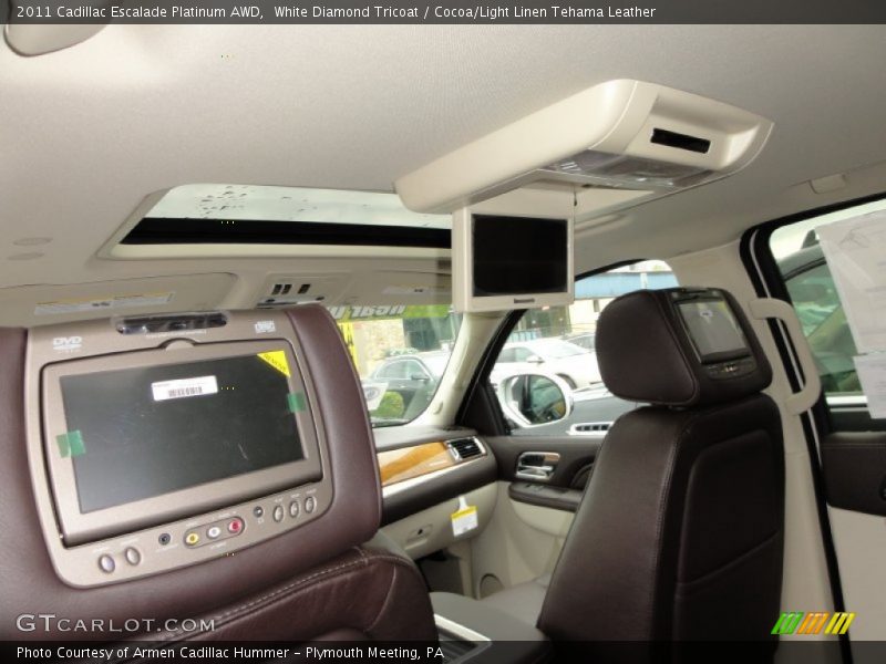 White Diamond Tricoat / Cocoa/Light Linen Tehama Leather 2011 Cadillac Escalade Platinum AWD