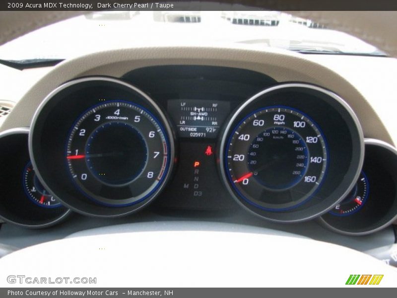 Dark Cherry Pearl / Taupe 2009 Acura MDX Technology
