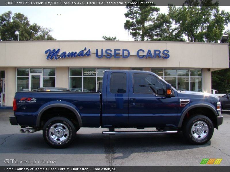 Dark Blue Pearl Metallic / Medium Stone 2008 Ford F250 Super Duty FX4 SuperCab 4x4