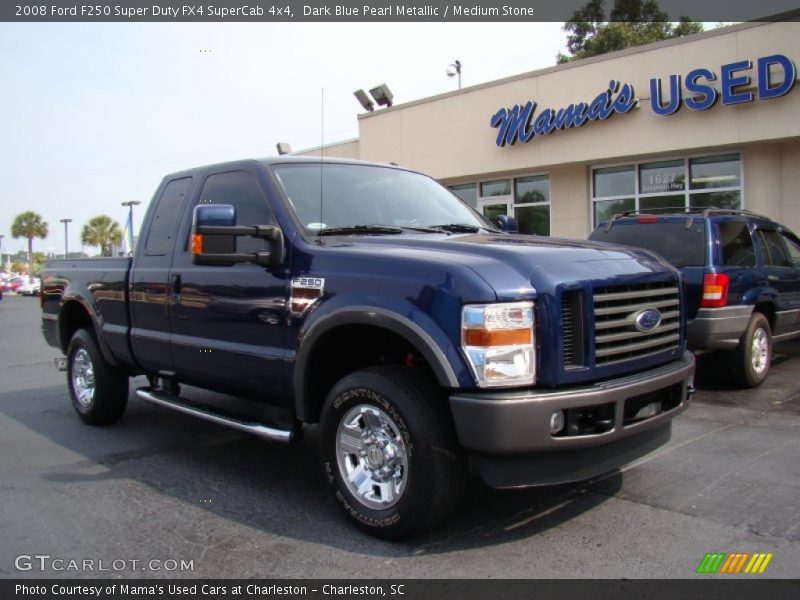 Dark Blue Pearl Metallic / Medium Stone 2008 Ford F250 Super Duty FX4 SuperCab 4x4