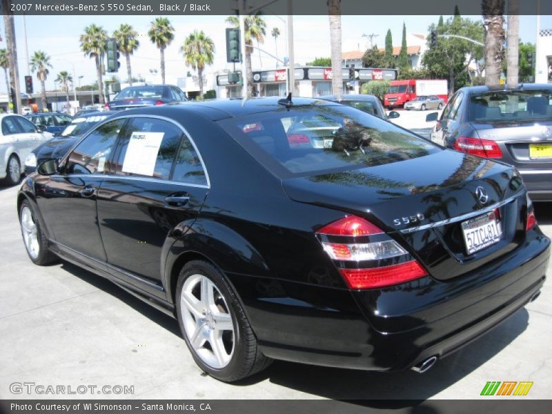 Black / Black 2007 Mercedes-Benz S 550 Sedan